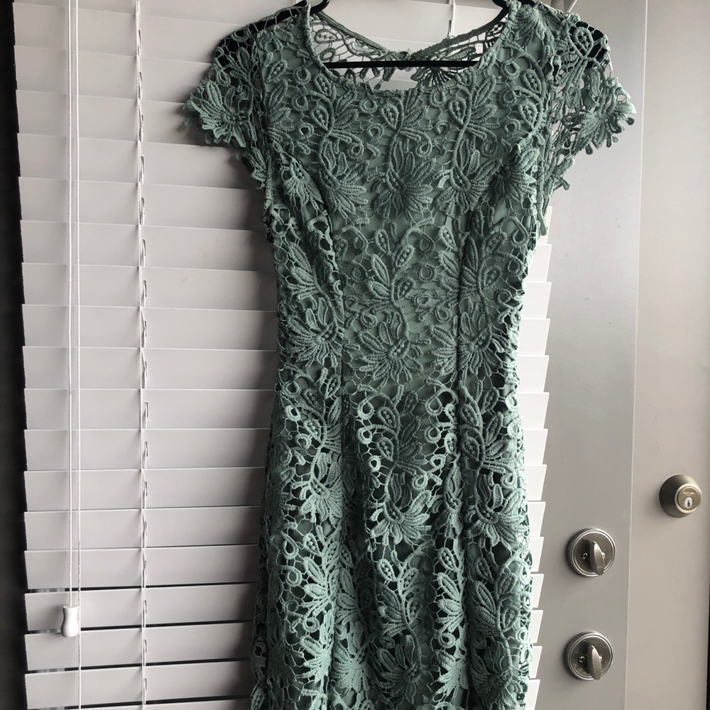 Green lace dress